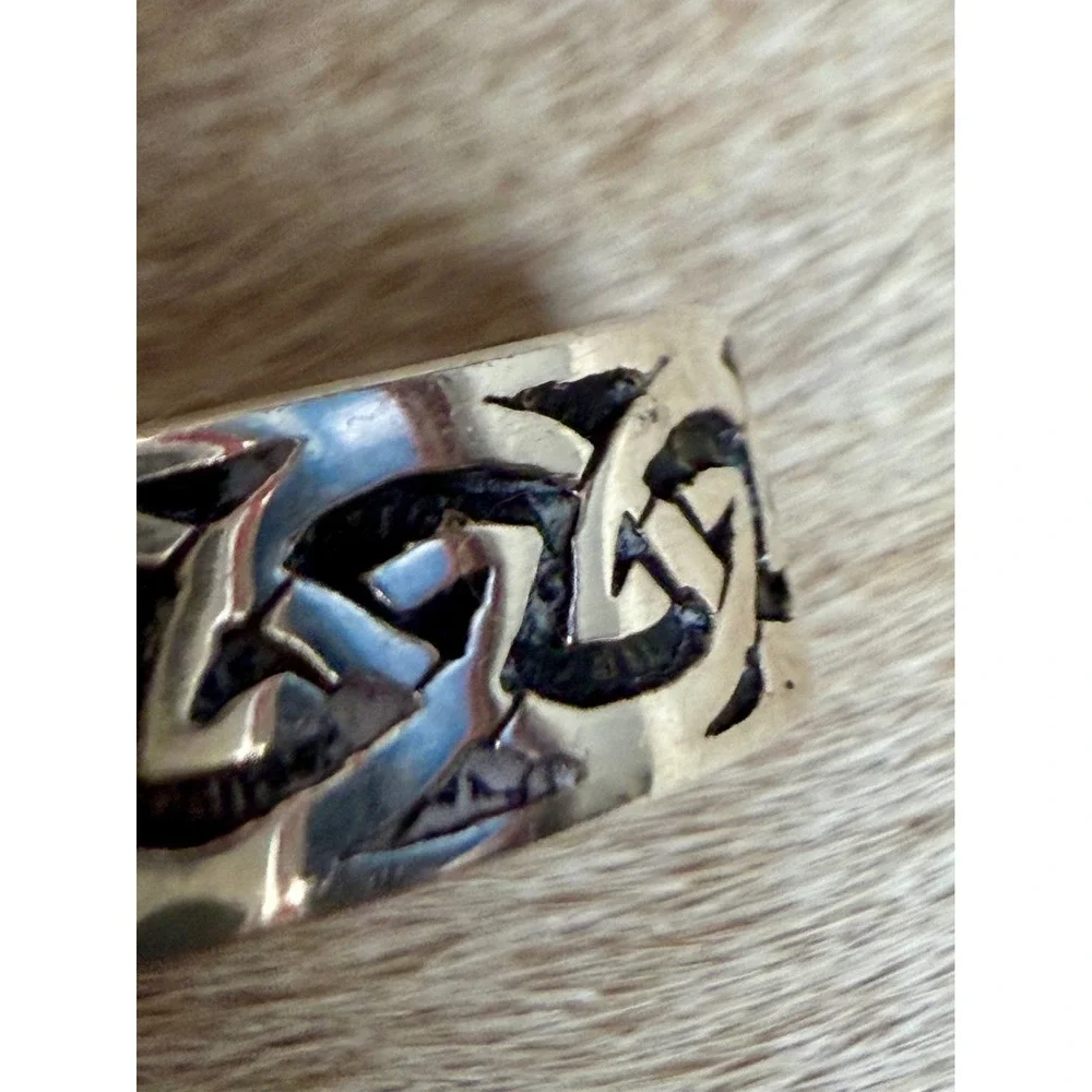 Vintage 925 Sterling Silver Celtic Knot Band Ring Oxidized Infinity Pattern 9.5